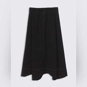 Ganni Heavy Crepe Wavy Hem Maxi Skirt